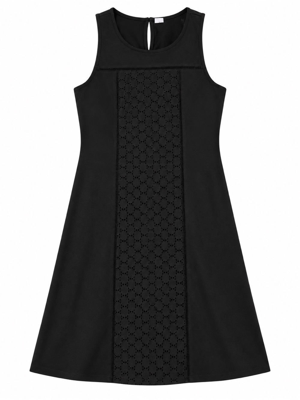 Old Navy Black Sleeveless A-Line Dress with Lace Front Panel
